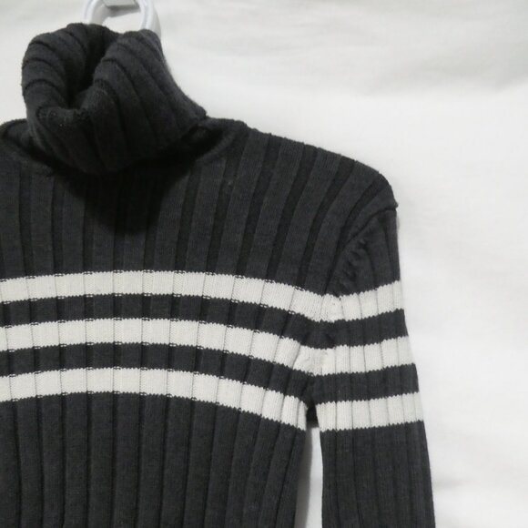 DKNY ACTIVE | medium | Striped Ribbed Turtleneck Long Sleeve Sweater - Picture 5 of 14